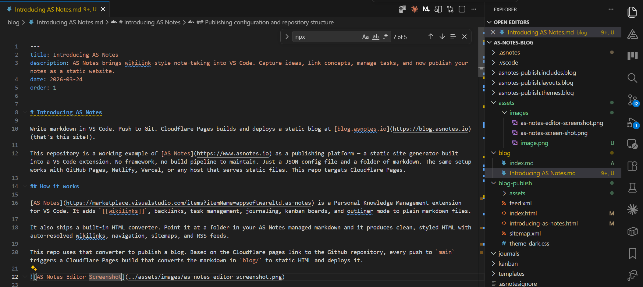 AS Notes Editor Screenshot